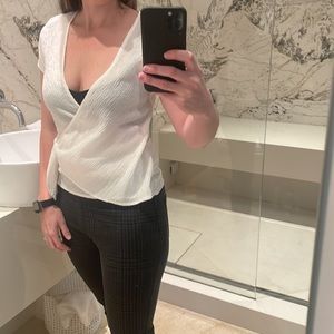 Like new without tags Anthropologie Wrap Blouse in white gauze Porridge Brand S